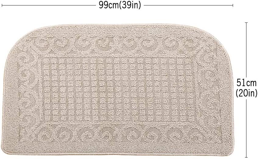 27X18 Inch Anti Fatigue Mats Made of 100% Polypropylene Half Round Cushion Specialized in Anti Slippery and Machine Washable (Beige 1 pc)