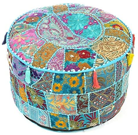 Bohemian Ottoman Floor Pillow Seating, 22 X 12 Inches, Only Cover, Filler not Included