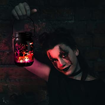 Halloween Decorations Mason Jar Lights, Centerpiece Patio( 3-Color)