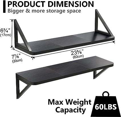 24 inch Floating Shelves Wall Storage Décor, Set of 2