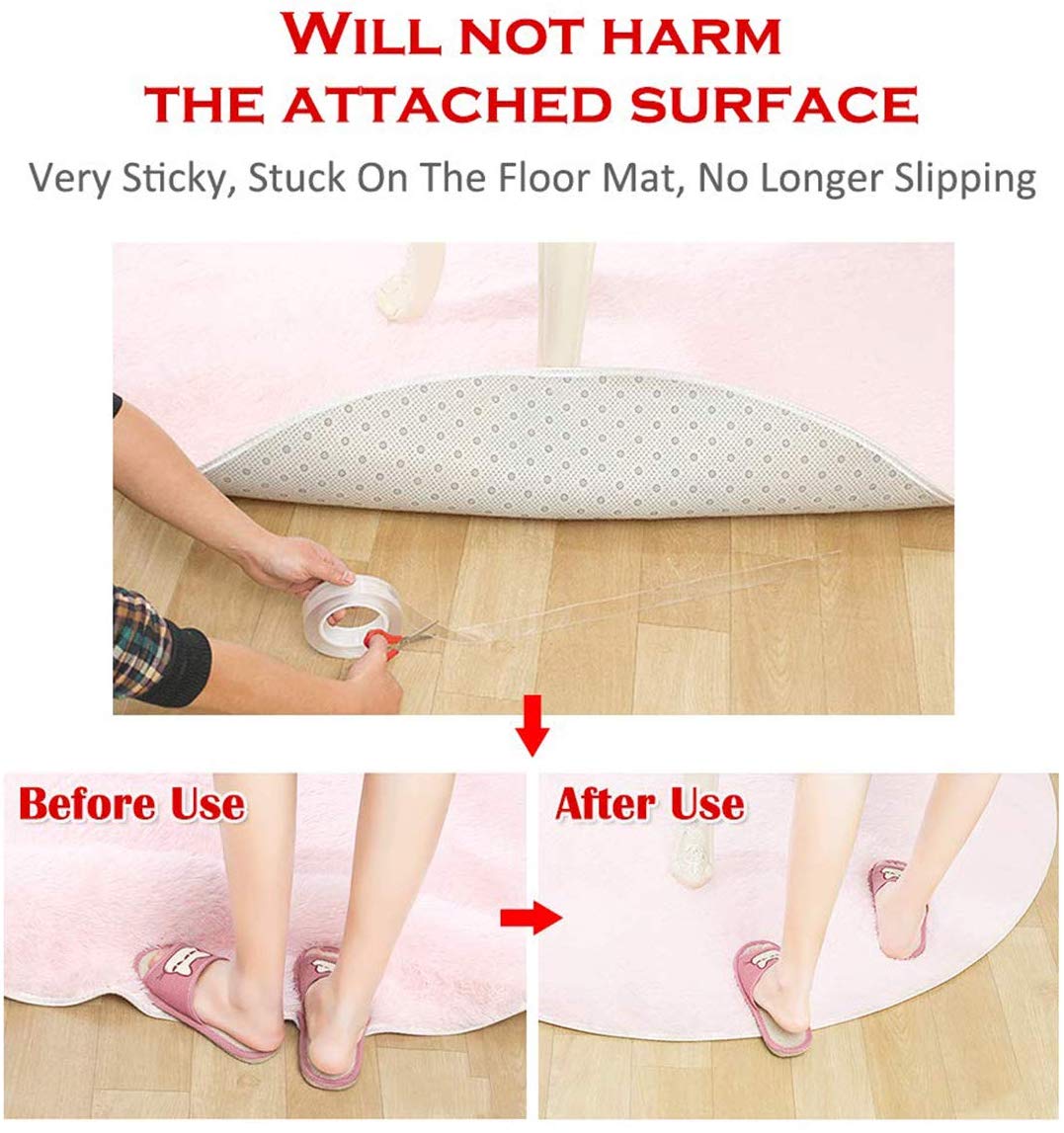 Double Sided Transparent Adhesive Grip Tape Sticky Anti-Slip Reusable Removable Washable