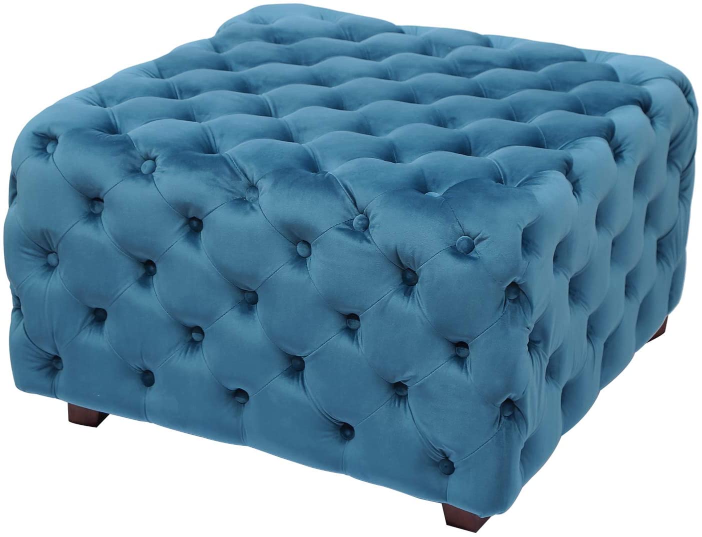 Velvet Ottoman Bench Cube Foot Rest Stool Square Coffee Table, 28.9" W