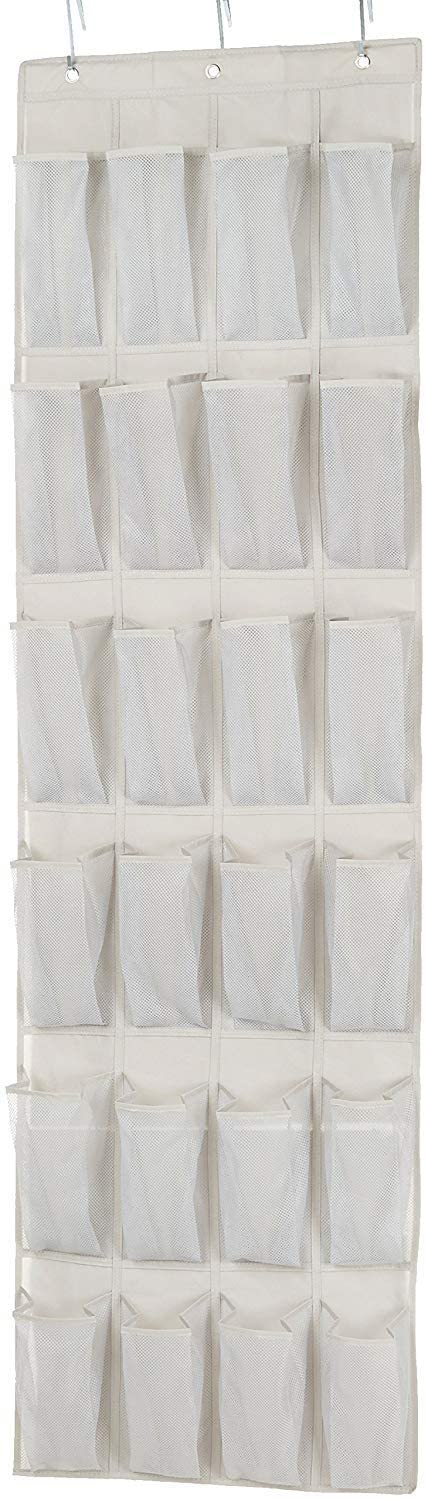 24-Pocket Over-the-Door Hanging Medium-Size Shoe Organizer