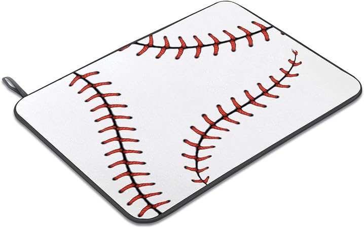 Absorbent Baseball Dish Drying Mat with Hanging Loop for Countertop Heat-resistant -24" x 18" inch