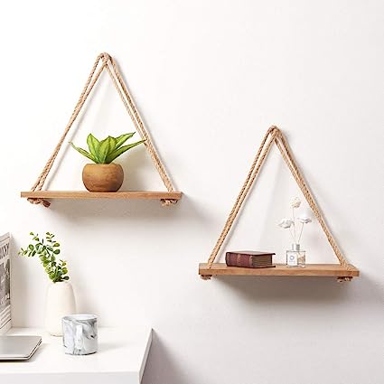 Set of 3 Wood Wall Hanging Shelf