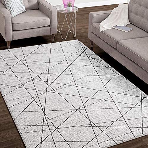 Serena Abstract Ivory Soft Area Rug