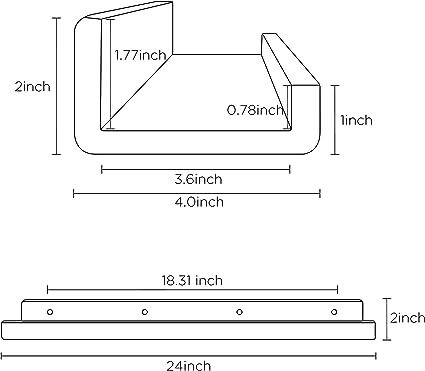 36 Inches Floating Shelves Wall Mounted Clear Acrylic Shelves for Figures, Invisible Floating Bookshelf for Kids and Nursery, 2 Pack (5MM Thick)