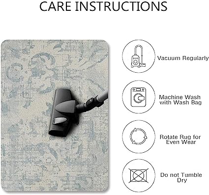 Non-Slip Damask Small Accent Distressed Throw Area Rug (2' x 3', Gray)