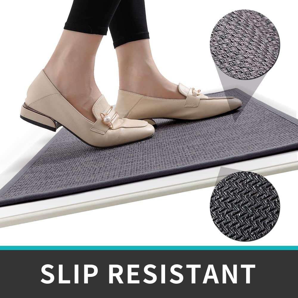 Non slip, washable, 2 PCS Woven Kitchen Rug Set of 2 - Khaki