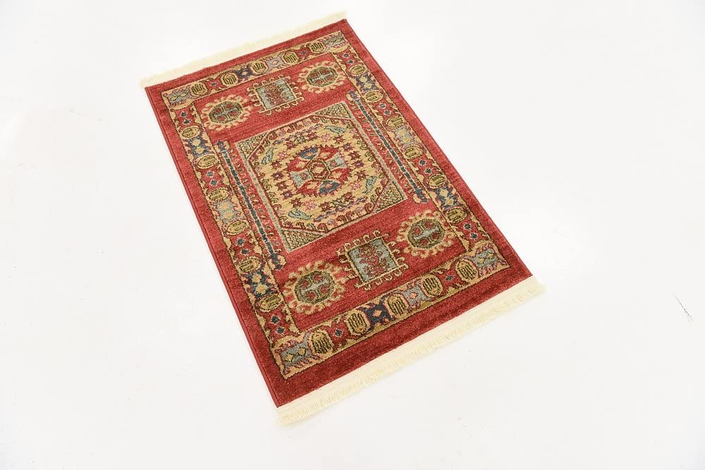 Sahand Collection Traditional Geometric Classic Red Area Rug