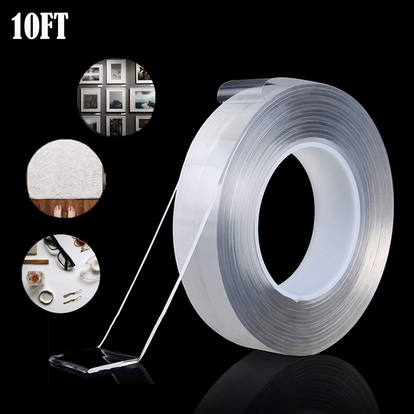 Double Sided Transparent Adhesive Grip Tape Sticky Anti-Slip Reusable Removable Washable