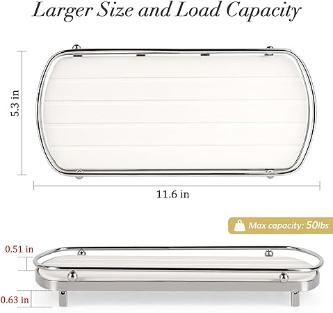 Stone Drying Counter Instant Dry Diatomaceous Earth Sink Caddy Organizer with Stainless Steel Feet (L White)