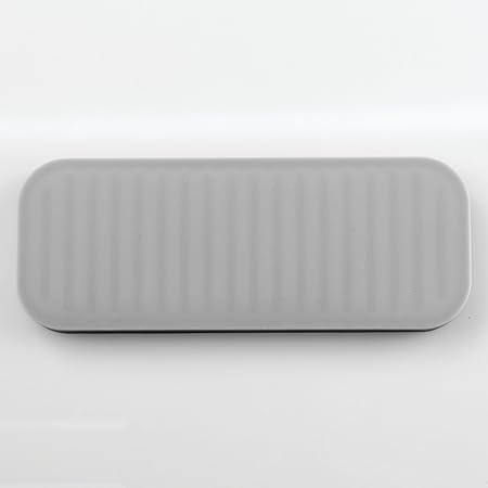 Lineo Silicone Kitchen Sink Tray for Sponges, Scrubbers, Soap, Stovetop Spoon Holder, 9" x 3.5" x 0.5", Gray