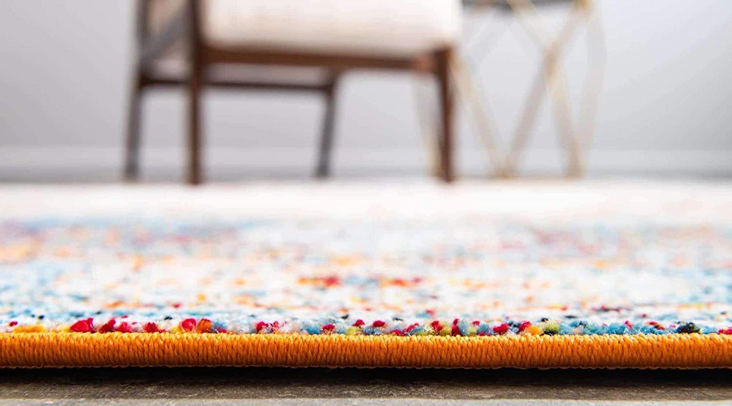 Rosso Collection Vintage Traditional Distressed Beige Area Rug