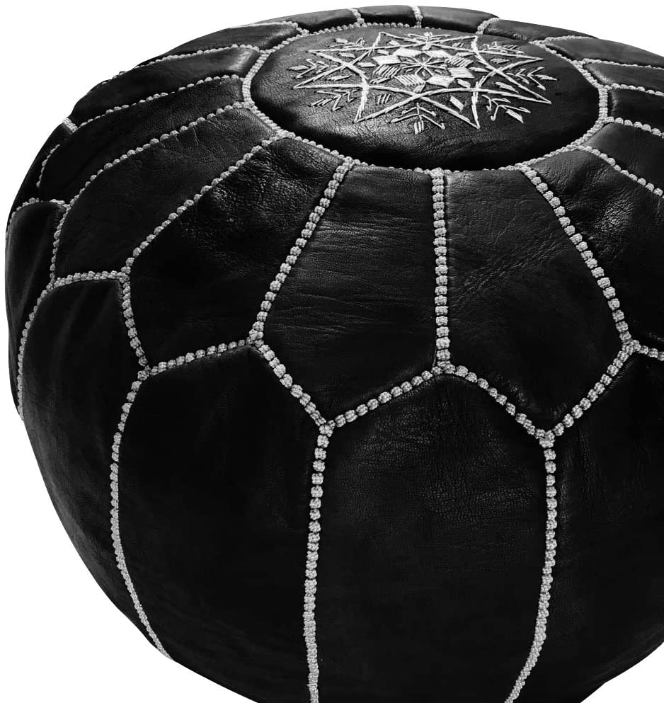 Moroccan Pouf Cover, Genuine Goatskin Leather - Cover ONLY - Stuffing is NOT Included sohaib