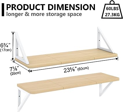 24 inch Floating Shelves Wall Storage Décor, Set of 2