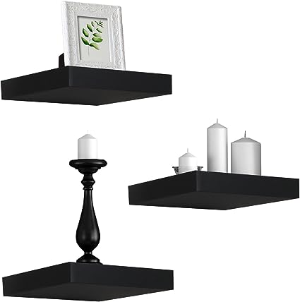 Floating Shelves — Hanging Wall Shelves Decoration — Perfect Trophy Display, Photo Frames (White)