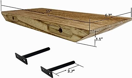 Wood Floating Shelves Wall Mounted Shelf, Display Ledge for Laundry, Kitchen, Bath, Dorm, Set of 3