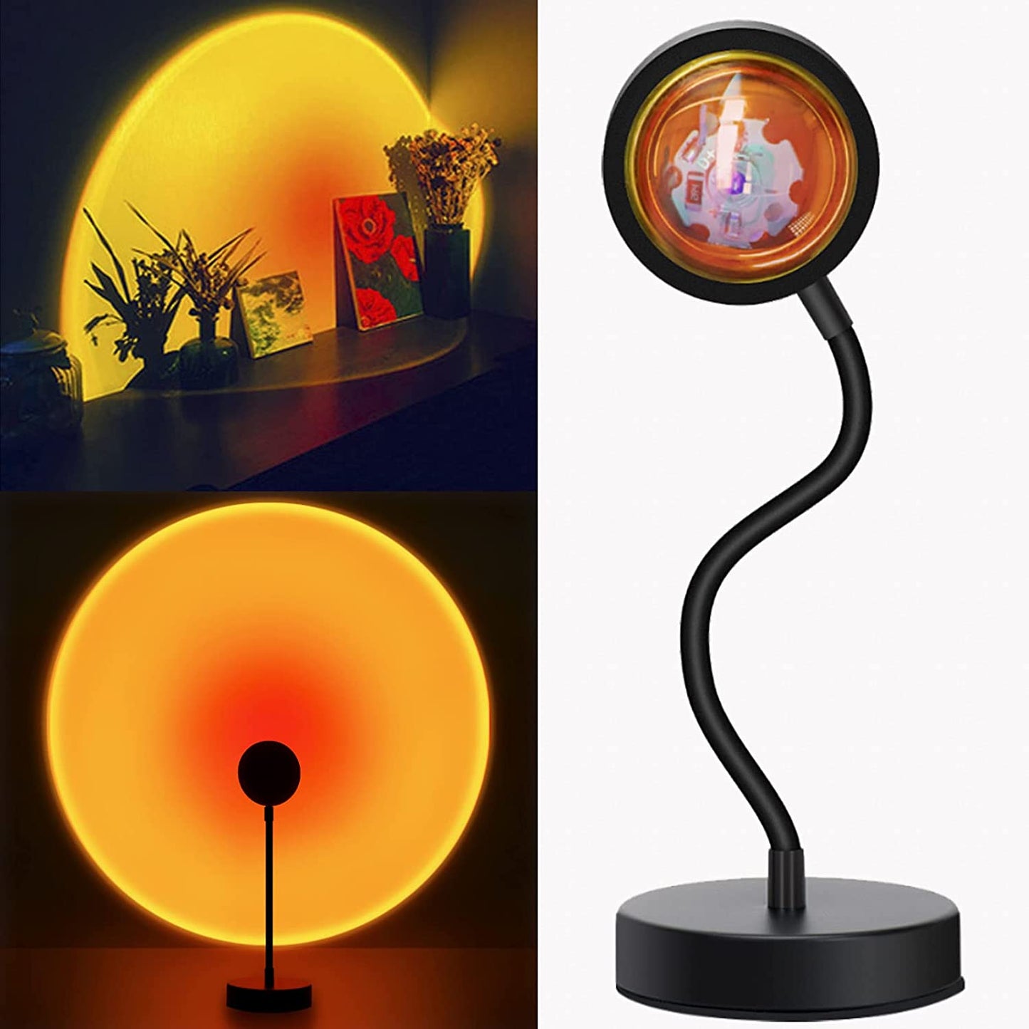 LED Sunset Light Projector Atmosphere Lamp, 360degree Dimmable Night Light