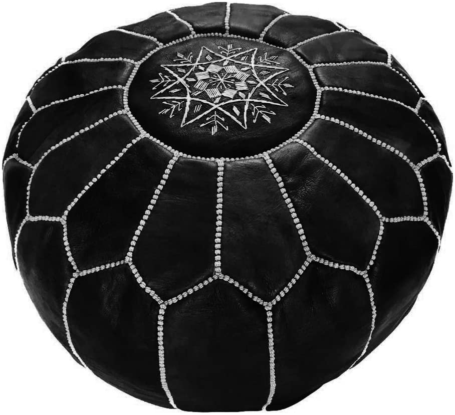 Moroccan Pouf Cover, Genuine Goatskin Leather - Cover ONLY - Stuffing is NOT Included sohaib