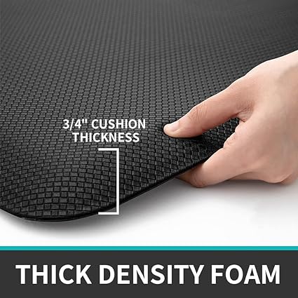 3/4" Thick Heavy Duty Waterproof Floor- Anti Fatigue Cushioned Kitchen Rug, 17"x24", Grey