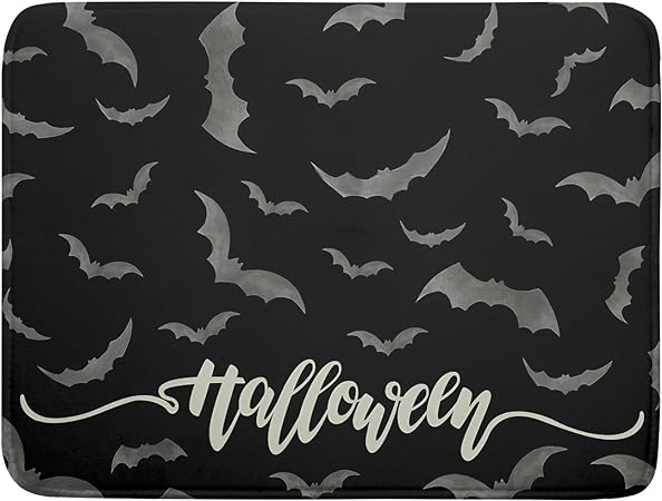 Halloween Spiderweb Spooky Spider Large Microfiber Drying Mat 18×24 Inch