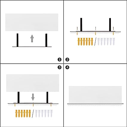 Set of 2, 15.7 Inch Hanging Shelf with Invisible Brackets