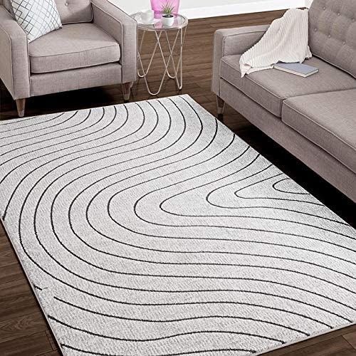 Serena Abstract Ivory Soft Area Rug