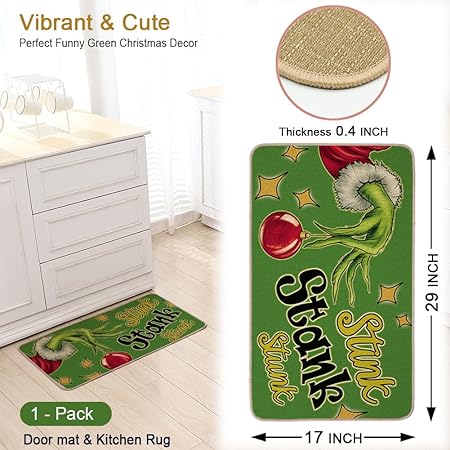 Non Skid Washable Black and White Boho Kitchen Rug Sets of 2, 17x29 and 17x47 Inch