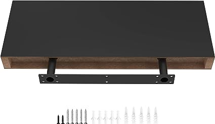 Floating Shelves, 2-Pack 24" Wood Wall Mounted, 6" Deep - Gray Oak