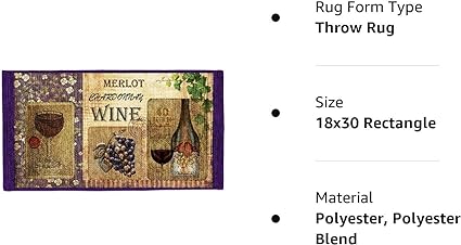 Printed, Durable Non-Slip Carpet Latex Backing Beautiful Design Biscuits 2pc Set (16X24 Rectangle & 20X34)
