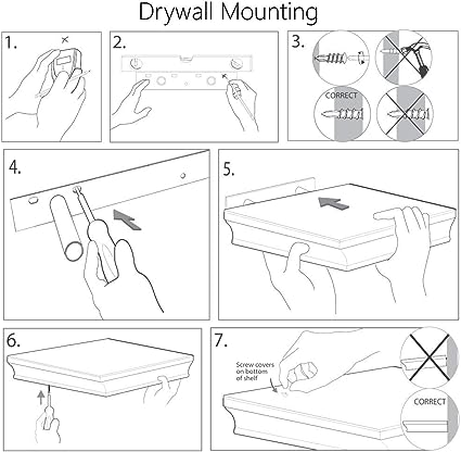 Deeper Wall Storage Shelf for Home Décor, Super Sturdy, Easy to Install, 12” Wide, 7.75” Deep