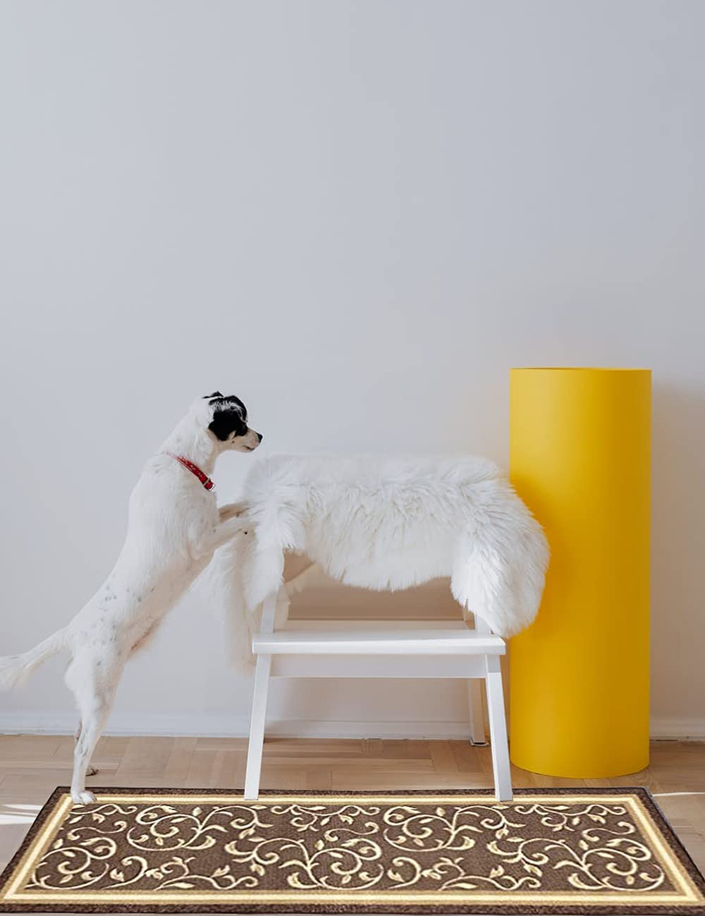 Non Slip Rubber Back  Kitchen Rug Anti Slip Stair Treads (Red, Runner (20" x 59"))