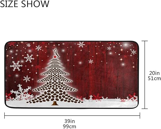 Christmas Gnome  Non-Slip Bath Rug Runner Doormats, 39x20 Inches