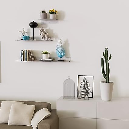 36 Inch White Floating Shelves for Wall Décor, 2 Pack (White, 36 Inch)