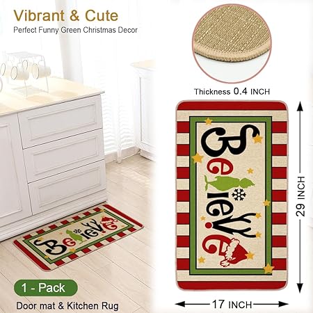 Non Skid Washable Black and White Boho Kitchen Rug Sets of 2, 17x29 and 17x47 Inch