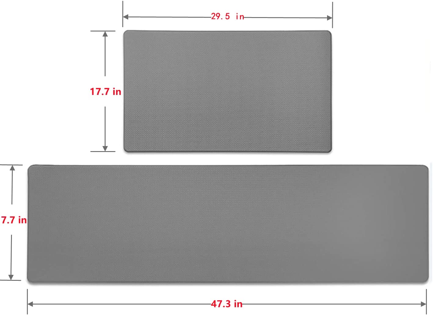 [2 PCS] Cushioned Anti Fatigue Kitchen Runner，(17 x 47 +17 x 29 in) - (Turquoise Blue)