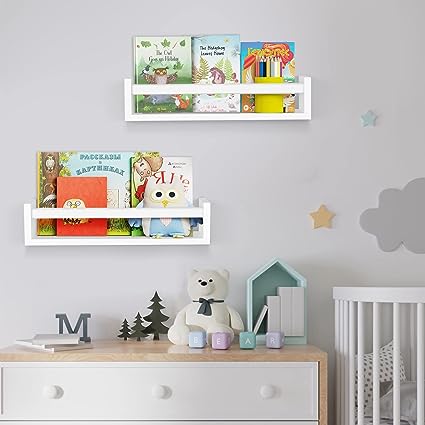 Nursery Book Shelves 32 inches Set of 3 (White)