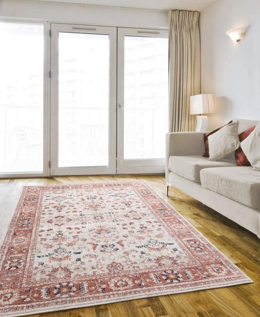 Waterloo Cream Oriental Soft Area Rug