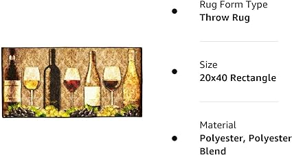 Printed, Durable Non-Slip Carpet Latex Backing Beautiful Design Biscuits 2pc Set (16X24 Rectangle & 20X34)