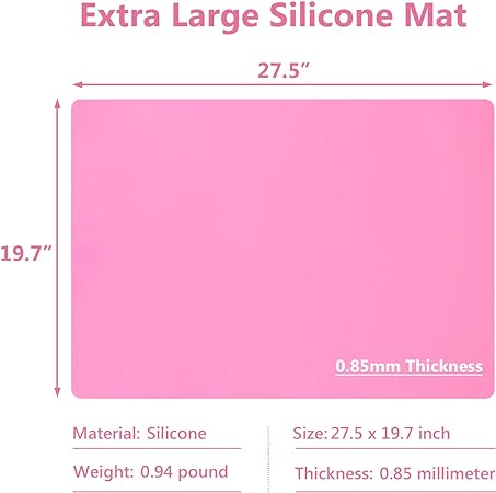 Large Silicone Countertop Protector 25" by 17", Nonskid Heat Resistant Desk Saver Pad, Multipurpose Mat,