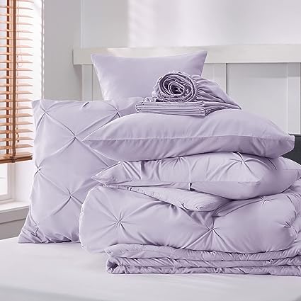 Queen Comforter Set - 7 Pieces, Bed in a Bag with Flat Sheet and Fitted Sheet, Pillowcases & Shams