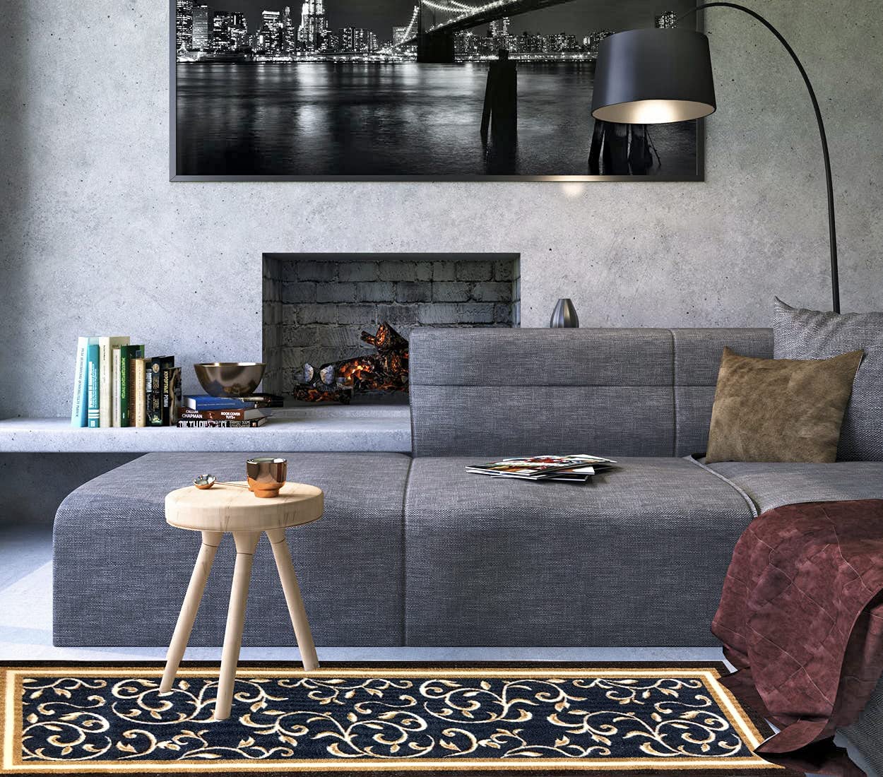 Non Slip Rubber Back  Kitchen Rug Anti Slip Stair Treads (Red, Runner (20" x 59"))