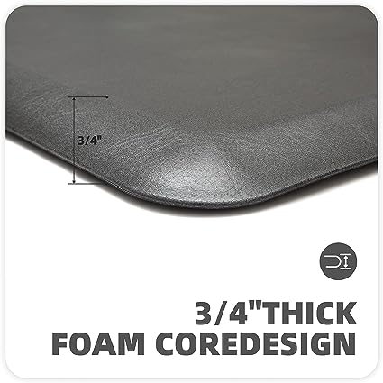 Anti Fatigue Floor Comfort Mat 3/4 Inch Thick 24" 70" Perfect for Standing Desks, Kitchen Sink, Stove, Dishwasher, Countertop, Office or Garage, Beige