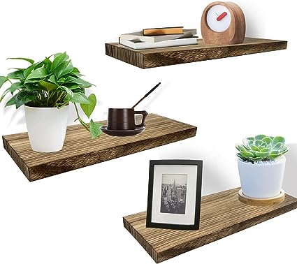 Solid Wood Floating Shelf Set of 3