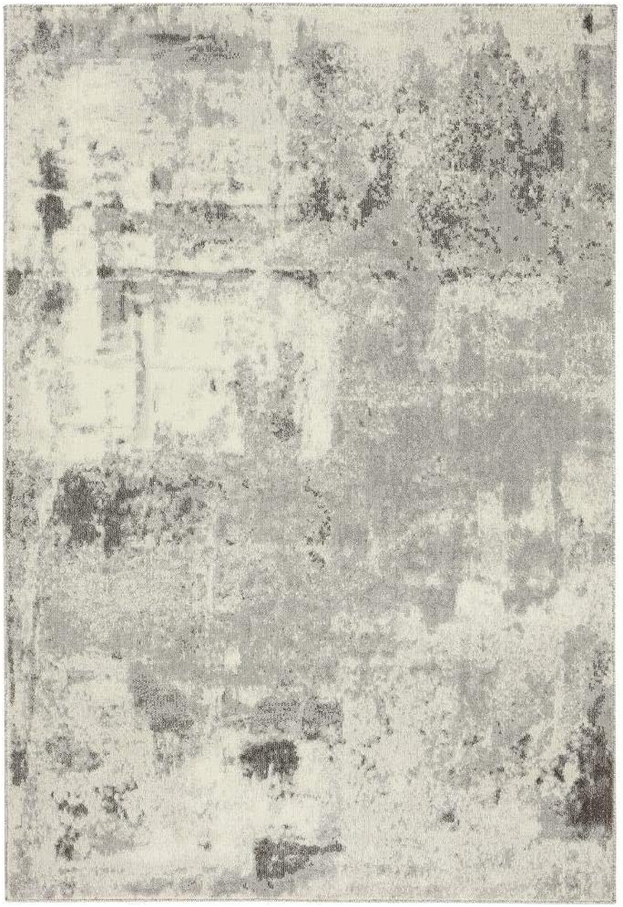 Kingsbury Collection Abstract Grey Modern Soft Area Rug