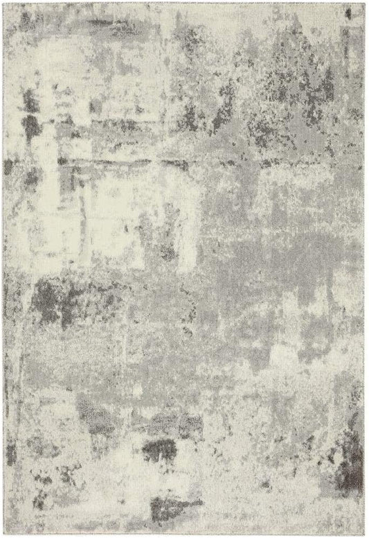 Kingsbury Collection Abstract Grey Modern Soft Area Rug