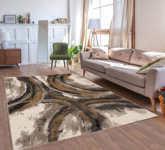 Lagos Collection Beige Geometric Soft Area Rug