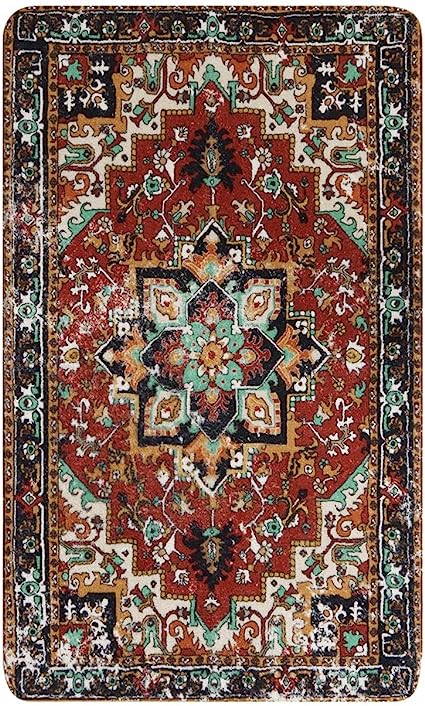 Traditional Oriental Washable Non-Slip Distressed Vintage Accent Throw Rugs