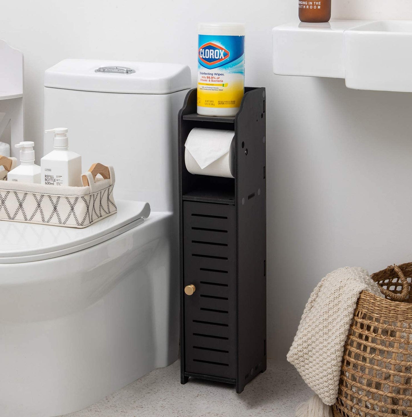 Bathroom Storage Corner Floor Vanity Cabinet - Multiple Colors